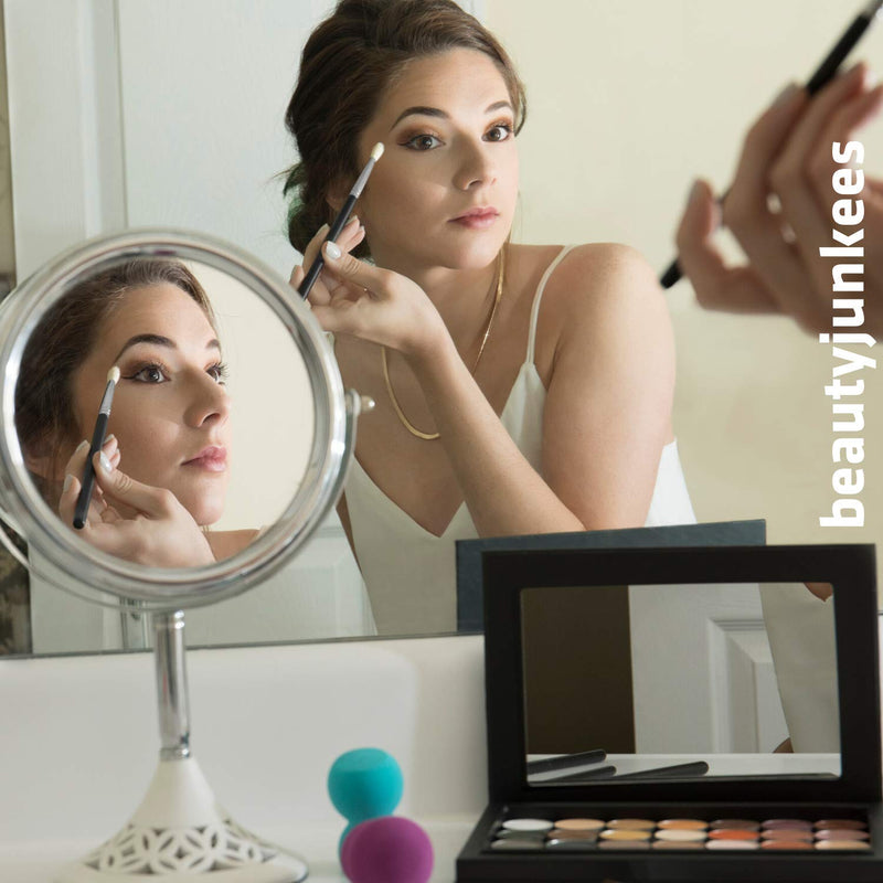 Tapered Blending Eyeshadow Makeup Brush – Beauty Junkees Professional Eye Shadow Blender Make Up Brush, Soft Firm Natural Hair Bristles for Precision Blending Buffing Harsh Lines; Premium Quality Beauty Junkees