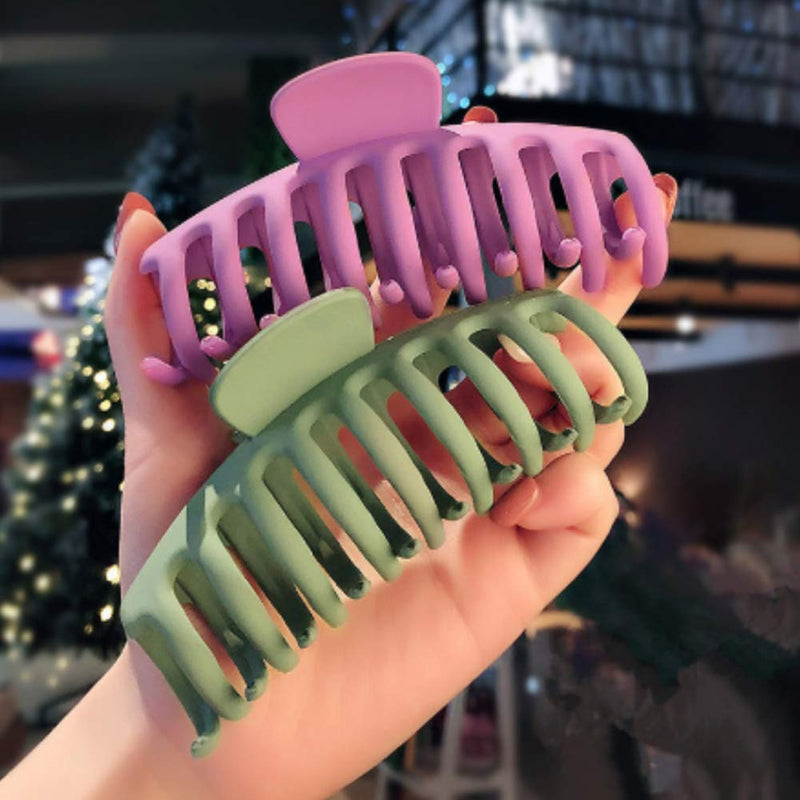 Large Hair Claw Clip for Women - 4.3″ Jumbo Hair Clips Strong Hold Hair Catch Barrette Jaw Clamp for Thick/Thin Hair Tortoise Barrettes Celluloid Big Fashion Hair Styling Accessories Girls (6 Packs) SUNCHARM