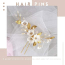 Asooll Bride Wedding Hair Pin Flower Bridal Head Clip Rhinestone Crystal Headpiece for Women and Girls(Gold) Asooll