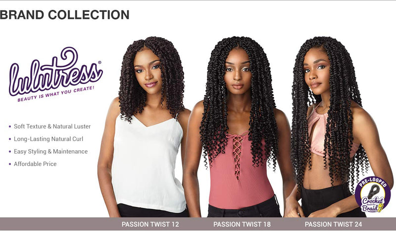 Sensationnel Crochet Braids Lulutress Passion Twist 12" Made With Water Wave (3-PACK, 30) Hair Zone