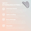 The Original Stainless Steel Gua Sha Tool with Travel Pouch for Facial Tension, Lymphatic Drainage and Depuffing - By SACHEU Sacheu