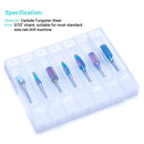 MelodySusie Nail Drill Bits Set with Acrylic Nail Clippers, 7pcs Tungsten Carbide Nail Bits for Nail Drill E-file, 3/32 inch Bits Manicure Pedicure Remover Tools for Acrylic Gel Nails MelodySusie