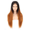 Seelaak Silky T Part Straight Wig 13x4 Transparent Lace Wig 22 Inches 150% Density Ombre Brown Straight Lace Front Wig Human Hair seelaak