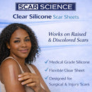 Medical Grade Silicone Scar Sheets - 7" Reusable Water-Resistant Silicone Tape for Scars - Clear Breathable Tape for C-Section, Tummy Tuck, Surgical Scars, and Keloids - 4-Pack Infinity Warehouse