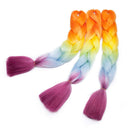 Jumbo Braiding Hair Ombre 24 inch Jumbo Braid Hair Extensions Rainbow Jumbo Box Braids Crochet Hair Long for Women Kids DIY High Temperature Synthetic Fiber 4 Tones Orange+ Yellow+ Blue+ Red 3 Bundles Benehair