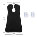Leaflai Beard Apron, Non-Stick Shaving Hair Catcher for Men with 2 Suction Cups, Waterproof Beard Bib Cape Grooming set for Trimming, Best Christmas Gifts for Men - Black Leaflai