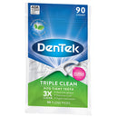 DenTek Triple Clean Advanced Clean Floss Picks, No Break & No Shred Floss, 90 Count DenTek