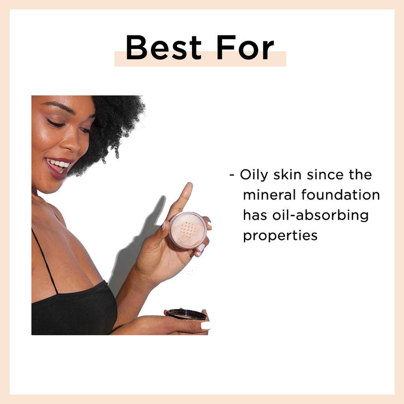 HALEYS RE:START Mineral Makeup (MEDIUM DEEP) Vegan, Cruelty-Free Loose Powder Mineral Foundation - Control Oil & Shine and Even Skin Tone with Sheer to Medium Coverage for a Natural, Satin Finish HALEYS Store