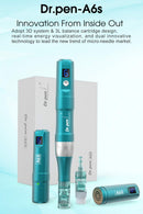 Dr. Pen Ultima A6S Professional Microneedling Pen - Wireless Derma Auto Pen - Best Skin Care Tool Kit for Face and Body - 5 Cartridges (3pcs 16pin + 3pcs 36pin) New Body Life