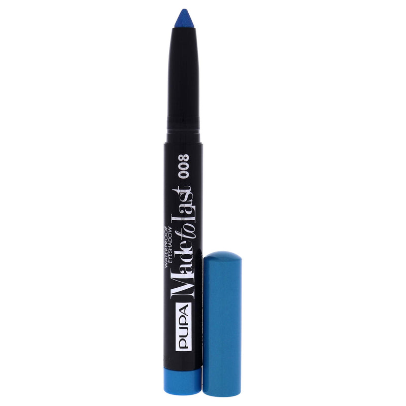 Pupa Milano Made To Last Eyeshadow Waterproof - Luminous Vibrant Color - Does Not Crease Nor Smudge - Easy To Apply Thanks To Its Stick Shape - Creamy Lightweight Texture - 008 Pool Blue - 0.04 Oz PUPA Milano