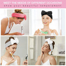Spa Headband - 3 Pack Bow Hair Band Women Facial Makeup Head Band Soft Coral Fleece Head Wraps For Shower Washing Face LADES