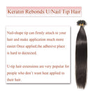 100 Strands Pre Bonded Remy Human Hair U Tip Hair Extensions Nail Tip Italian Keratin Fushion Hairpiece Long Straight Silky For Women