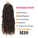 New Faux Locs Crochet hair 18 inch 6 Packs/lot Pre Looped Goddess Curly Wavy Twist Fiber synthetic Braiding Hair Extensions Hair Dreadlocks (18", 6Pcs-M30) conrora Store