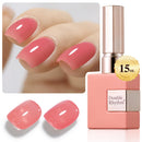 Double Rhythm Translucent Gel Polish Sheer Neutral Natural Light Milky Same Color Same Bottle 15ML Jelly UV Polish Nail Art DIY at Home (Jelly Nude Brown-A1492) Infinity Warehouse