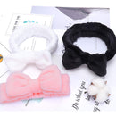 Spa Headband - 3 Pack Bow Hair Band Women Facial Makeup Head Band Soft Coral Fleece Head Wraps For Shower Washing Face (Black+white+pink) LADES Store
