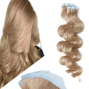 20 Inch Remy Tape in Hair Extensions Wavy Human Hair