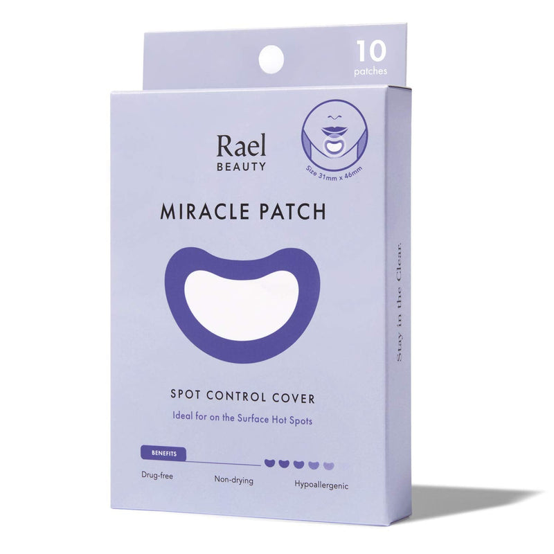 Rael Miracle Large Spot Control Cover - Long Size, Hydrocolloid Strip for Breakouts, Extra Coverage Acne Patch (10 Count) Rael