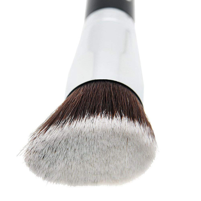Flat Angled Kabuki Bronzer Brush - Beauty Junkees Contour Brush with Soft Dense Synthetic Bristles for Contouring, Blending, Buffing with Powder Cream Liquid Cosmetics, Vegan Makeup Brushes Beauty Junkees