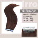 16 Inch Tape in Human Hair Extensions 100g