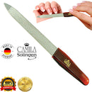 Camila Solingen CS16 3.5" Professional Sapphire Metal Nail File Pointed for Fingernail and Toenail Care. Double Sided Coarse Fine for Manicure/Pedicure. Made of Stainless Steel, Solingen Germany Camila Solingen