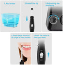 TUREWELL Water Flossing Oral Irrigator, 600ML Dental Water Teeth Cleaner 10 Adjustable Pressure, Electric Dental Pick Flosser for Teeth/Braces, 8 Water Jet Tips for Family (Black) TUREWELL