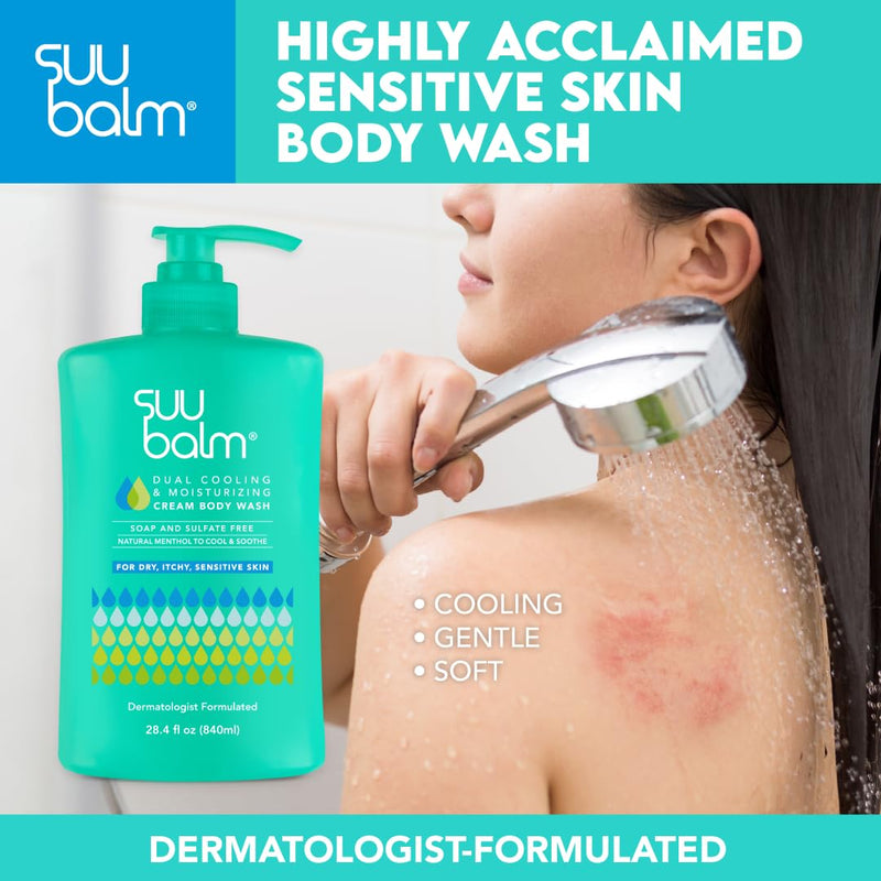 Anti Itch Body Wash, Eczema Bodywash for adults, Psoriasis Body Wash, Moisturising Cleanser for Dry Itchy Skin Relief, Derm-Formulated with Menthol & Shea Butter, Sulfate & Fragrance Free, 28.4 fl oz Infinity Warehouse