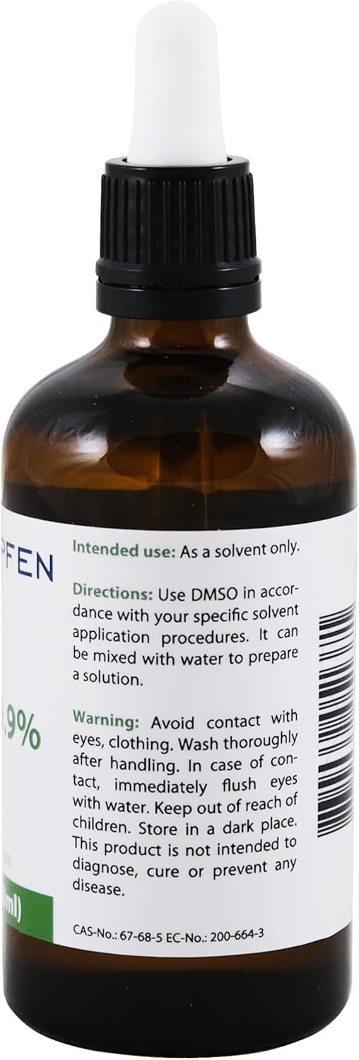 DMSO 99.9% Pharma Grade Ingredients | Lemon Grass Scent - Dimethyl sulfoxide Liquid | 3.4 Oz - 100 ml | High Purity | Heiltropfen® Infinity Warehouse