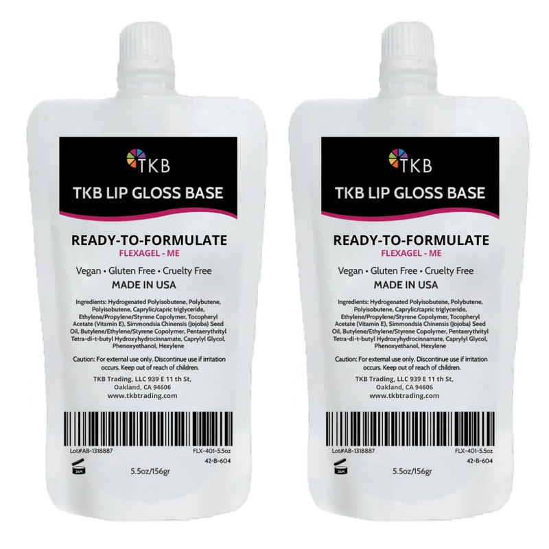 TKB Lip Gloss Base (Flexagel ME)| Clear Lip Gloss Base for DIY Lip Gloss| Ready-To-Formulate| Moisturizing, High Shine, Crystal Clear, Vegan, Gluten and Cruelty free| Made in USA. (5.5oz (156g)) Infinity Warehouse