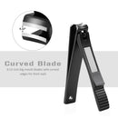 Nail Clippers Set, Ultra Sharp Fingernail and Toenail Clipper Cutters with Visibly Tin Case by HAWATOUR - Black HAWATOUR