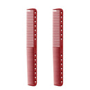 2 Pack 339 Burgundy Carbon Fine Cutting Barber Comb, Heat Resistant 14 Holes Salon Hairdressing Styling Comb (Burgundy) PERFECT BLOND