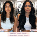 Maxfull Seamless Clip In Remy Hair Extensions Jet Black with Water-Droplet Clips, Clip On Hair Extensions Human Hair, 7pcs, 14inch, 110g Maxfull Store