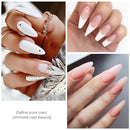 Modelones Poly Extension Gel Nail Kit 2PCS Builder Extension Gel Nude White Colors with Mini Nail Lamp Slip Solution Rhinestone Nail Manicure All-in-one Kit French DIY Nail Art Design Beginner Kit modelones
