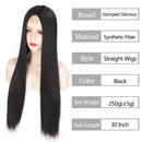 Stamped Glorious Black Wig Long Straight Middle Part Wigs for Women Synthetic 30 Inch Women Long Hair Wigs Daily Party Use(Black) Stamped Glorious Store