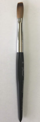 Six Angles - Black Handle Kolinsky Acrylic Nail Brush for Manicure Powder (CRIMPED) - (Size