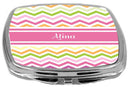 Rikki Knight Pink Chevron Name Design Compact Mirror, Alina, 3 Ounce Rikki Knight