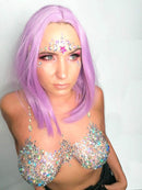 Neva Nude Face and Body Glitter Keychain - Chunky Loose Glitter for Festivals, Raves, and More | Cosmetic Grade | Super Sparkly (Friskie Fairy Silver Holographic Glitz Grenade) Neva Nude