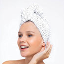 Kitsch Microfiber Spa Headband for Washing Face, Microfiber Hair Towel for Drying Wet Hair, and Microfiber Scrunchies for Frizz Free, Heatless Hair Drying, Cleanse Bundle (Micro Dot) Kitsch