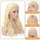 613 Blonde Lace Front Wig Human Hair 13x4 18" Brazilian Body Wave Lace Frontal Wig Pre Plucked with Baby Hair 150% Density Light Blonde Human Hair Wigs for Black Women Bleached Knots A8 Store