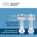 Triple Bristle Replacement Brush Head Refills Pink & Blue Bundle | Innovative 3 Head Design | Compatible w/Triple Bristle Brand Sonic Toothbrush | Color Changing Indicator Bristles Triple Bristle