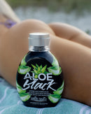 Tanning Paradise Aloe Black Lotion – Anti-Aging Matte Black Bronzer, Anti-Orange, Tattoo & Color Fade Protection, Deep Hydration, Matte Blackest Bronzer, Aloe Vera 13.5 oz Infinity Warehouse
