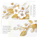 Asooll Bride Wedding Hair Pin Flower Bridal Head Clip Rhinestone Crystal Headpiece for Women and Girls(Gold) Asooll