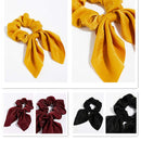 Scrunchies Hair Ties Silk Satin Scrunchy - Cute Bow Bunny Ear Hair Elastic Ponytail Holder Bobbles Soft Elegant Elastic Hair Bands with Tail Ribbon Ivyu