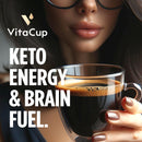 VitaCup Genius Ground Keto Coffee w/Turmeric, MCT Oil, B Vitamins, D3, Ground Coffee Medium Dark Roast, Bold & Smooth, 100% Arabica Coffee Grounds, 11 oz Infinity Warehouse