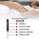 Karma Organic Double Sided Glass Nail File for Women - Professional Nail Buffer Glass Fingernail for Manicure Pedicure Nail Care - Smooth Finish Strengthens - Best for natural beautify nails Set of 2 karma organic