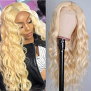 613 Blonde Lace Front Wig Human Hair Pre Plucked Bleached Knots 26" Brazilian Body Wave Human Hair Wigs for Black Women 150% Density Blonde Lace Frontal Wig with Baby Hair A8 Store
