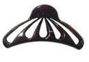 Parcelona French Set of 2 Small Black and Shell Rain Drop 2 3/4 Inch Celluloid Shell Claw Jaw Hair Clip Parcelona