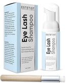 Eyelash Extension Shampoo & Brush - Gentle Aftercare Foaming Lash Cleanser Kit & Makeup Remover - For Home & Salon Use ESTETIST Store