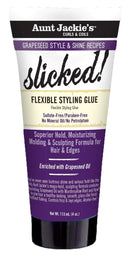 Aunt Jackie's Grapeseed Style and Shine Recipes Slicked Flexible Hair Styling Glue, Superior Hold, Molding and Sculpting for Hair and Edges, 4 oz Aunt Jackie's