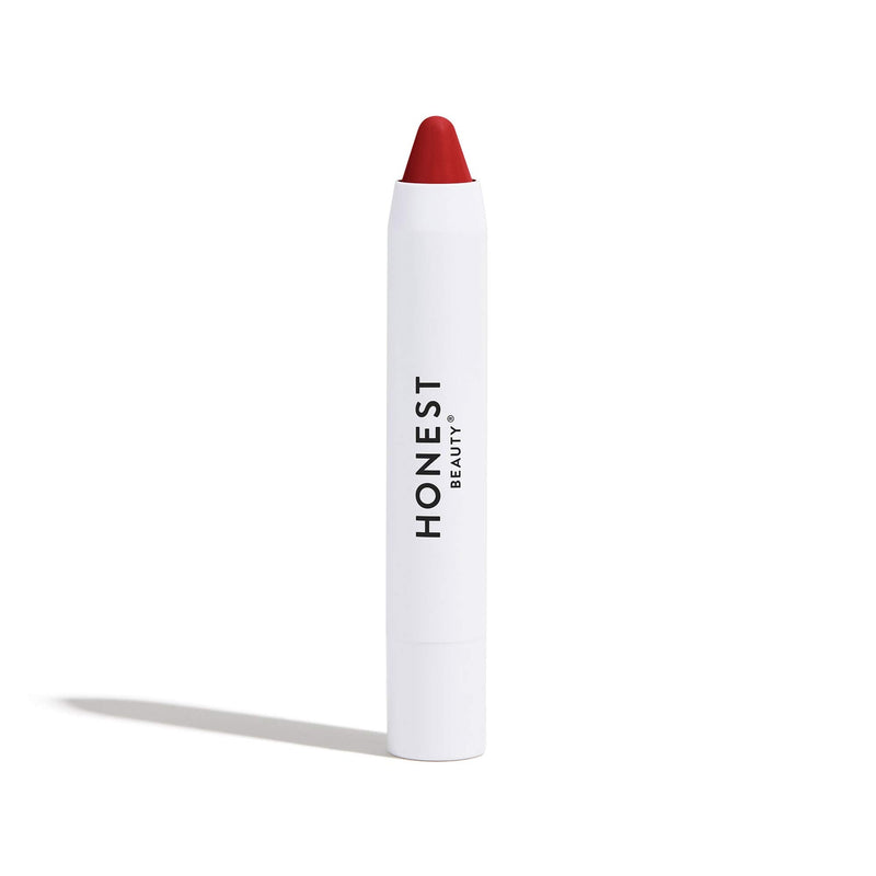 Honest Beauty Lip Crayon-Demi-Matte, Strawberry with Jojoba Oil & Shea Butter | Lightweight, High-Impact Color | EWG Certified + Dermatologist tested + Hypoallergenic & Cruelty free | 0.105 oz. Honest Beauty