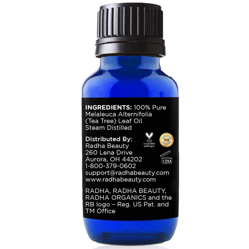 New Radha Beauty Tea Tree Essential Oil 10ml. - 100% Pure & Natural Premium Melaleuca Therapeutic Grade - Great with Soaps, Shampoo, Body Wash, Aromatherapy Radha Beauty